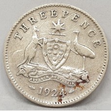 AUSTRALIA 1924 . THREEPENCE . gVERY FINE AUSTRALIA 1924 . THREEPENCE . gVERY FINE